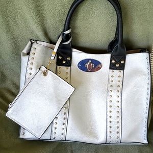 Large silver tote
